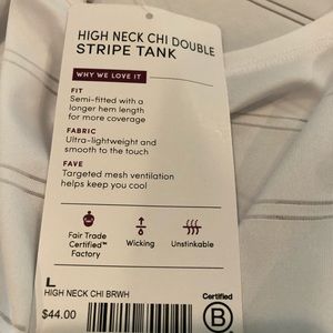 COPY - Athleta high neck Chi Double Stipe tank. S…